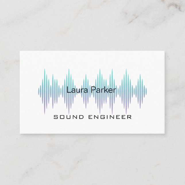 Music Studio Professional Sound Engineer Minimal B Business Card (Front)