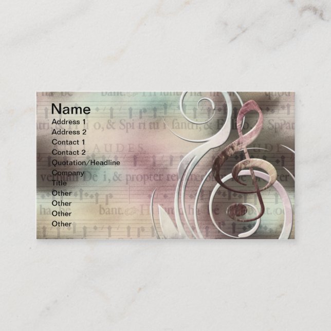 Music Swirl Business cards (Front)