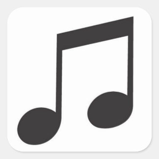 Music symbol square sticker