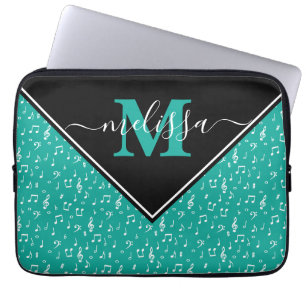 Music symbols personalised laptop sleeve