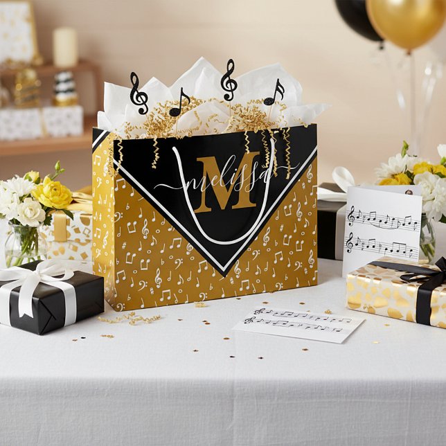 Music symbols personalised   large gift bag (Creator Uploaded)