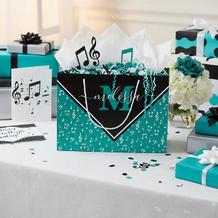 Music symbols personalised large gift bag