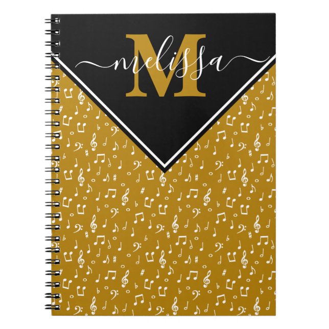 Music symbols personalised  notebook (Front)