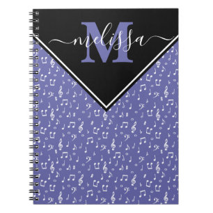 Music symbols personalised notebook