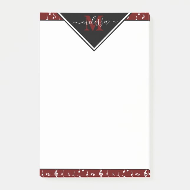 Music symbols personalised  notepad (Front)