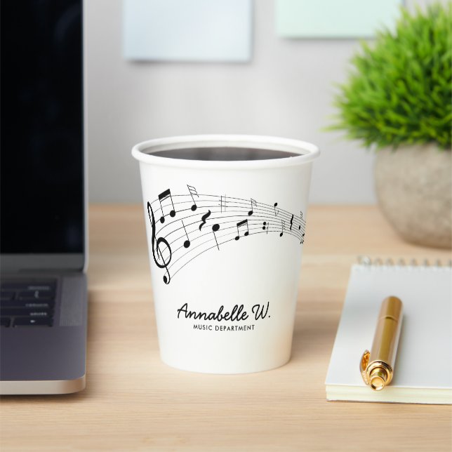 Music Symbols Personalised Paper Cups (Insitu)