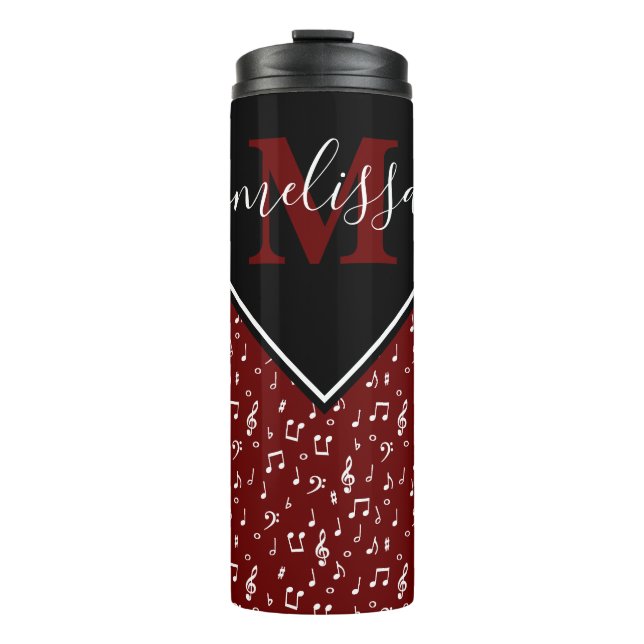 Music symbols personalised  thermal tumbler (Front)