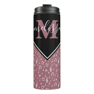 Music symbols personalised thermal tumbler