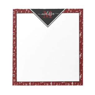 Music symbols personalized  notepad