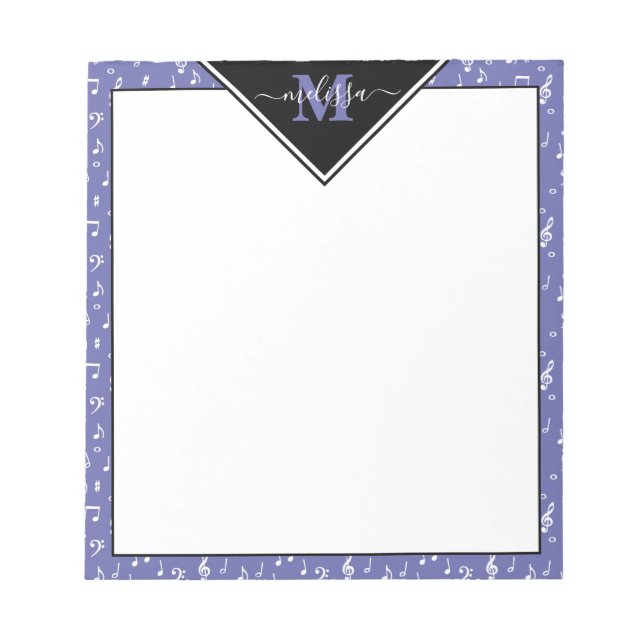 Music symbols personalized  notepad (Front)