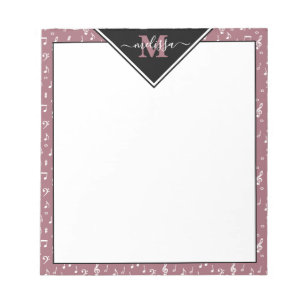 Music symbols personalized  notepad