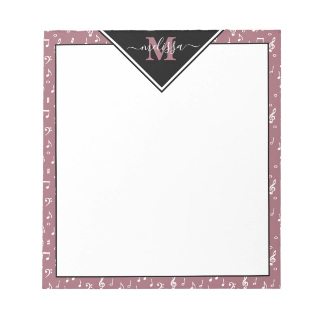 Music symbols personalized  notepad (Front)