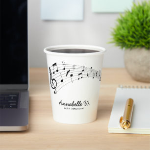 Music Symbols Personalized Paper Cups