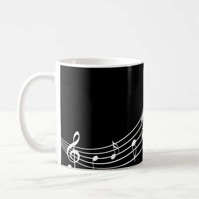 Music Symbols Wavy Staffs Musician's Mug (Left)