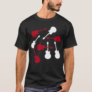 music-T white and red guitars T-Shirt