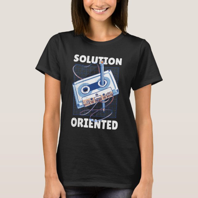 Music Tape is rewind with a pencil  Solution orien T-Shirt (Front)