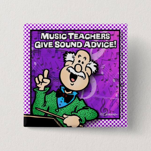 Music Teacher 15 Cm Square Badge (Front)