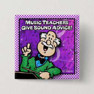 Music Teacher 15 Cm Square Badge