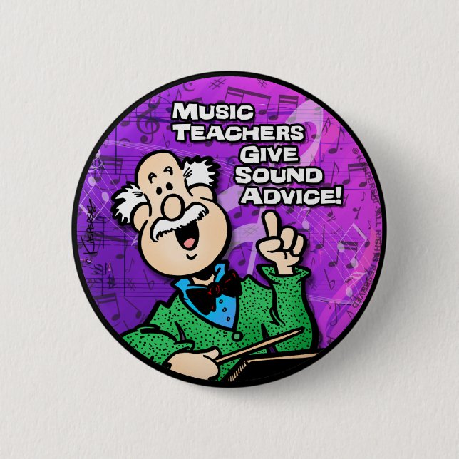 Music Teacher 6 Cm Round Badge (Front)