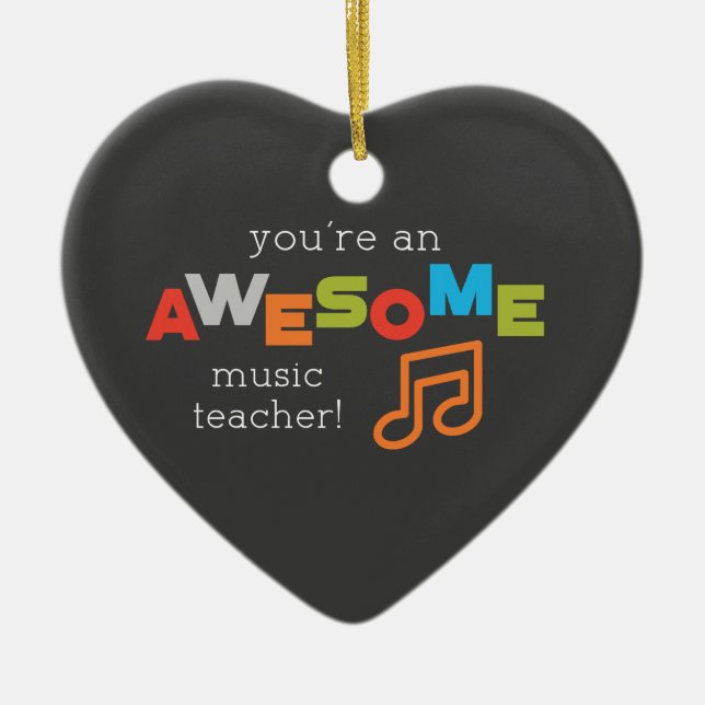 Music Teacher Appreciation Day, Awesome Ceramic Ornament (Front)