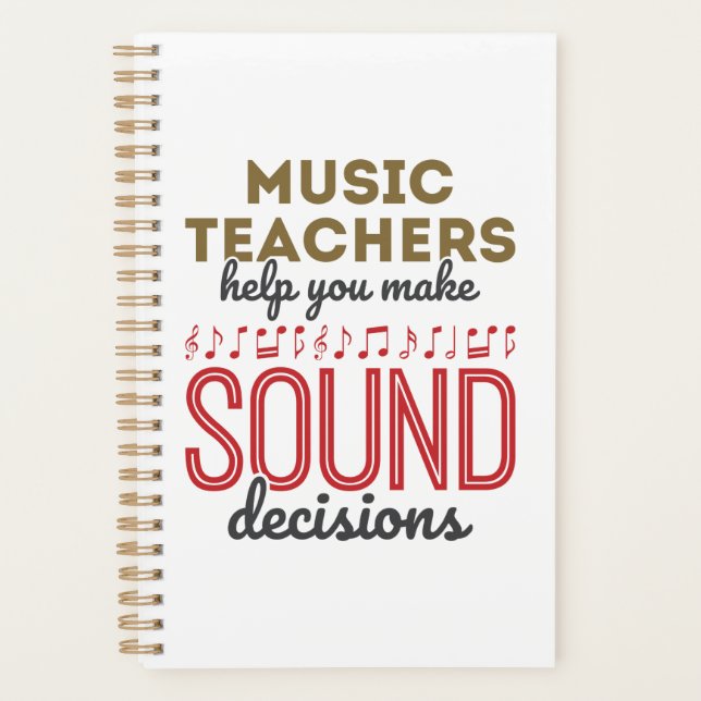 Music Teacher Appreciation Gift Sound Decisions Planner (Front)