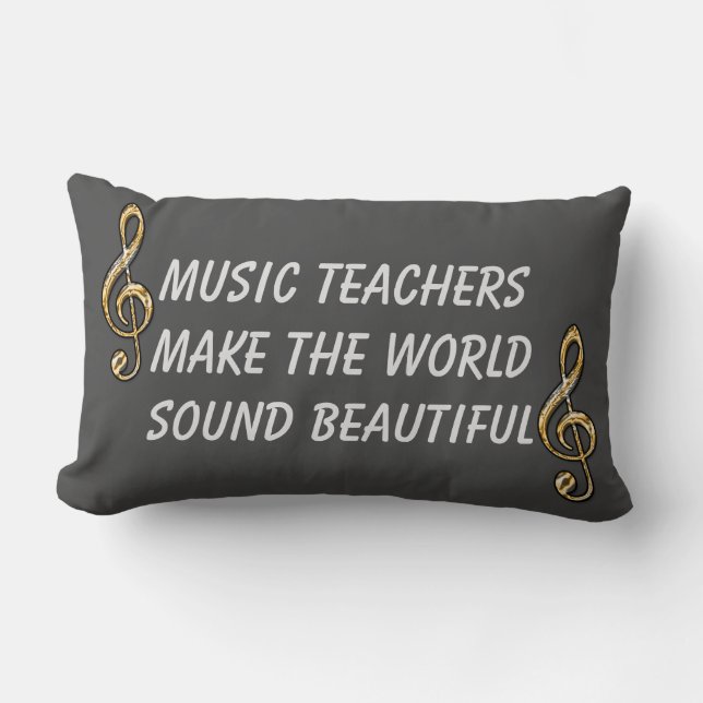 Music Teacher Appreciation Gold Clef Classroom Lumbar Cushion (Front)