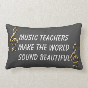 Music Teacher Appreciation Gold Clef Classroom Lumbar Cushion