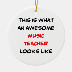 music teacher, awesome ceramic ornament