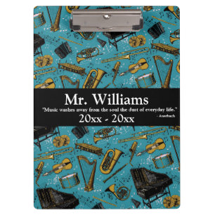 Music Teacher, Back To School, Instruments Clipboard
