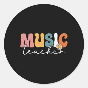 Music Teacher Back To School Musician Band 1st Day Classic Round Sticker