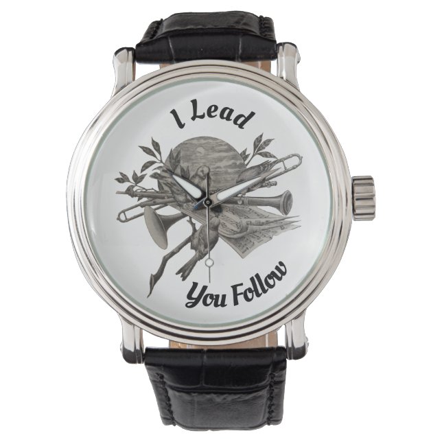 Music Teacher Band Instruments Class Appreciation Watch (Front)