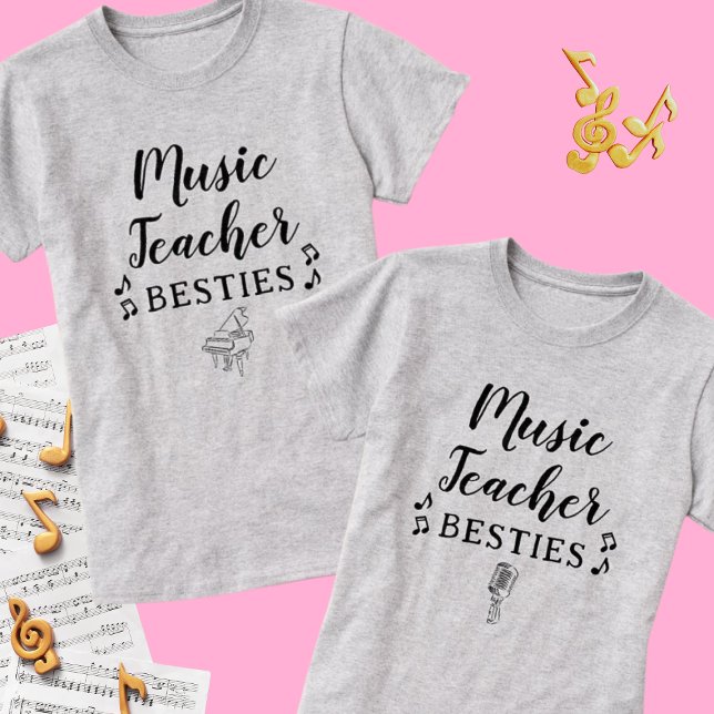 Music Teacher Besties Piano Best Friend T-Shirt (Creator Uploaded)