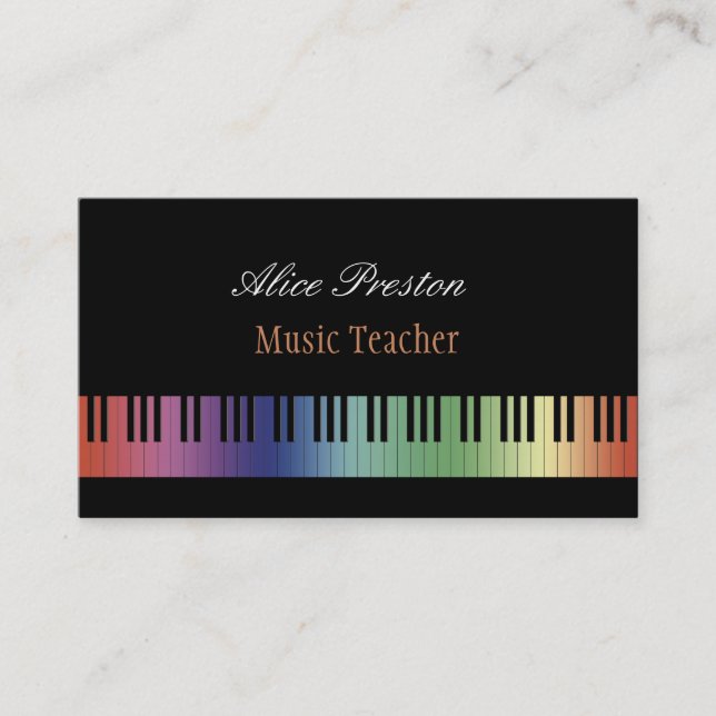 Music Teacher - Business Card (Front)