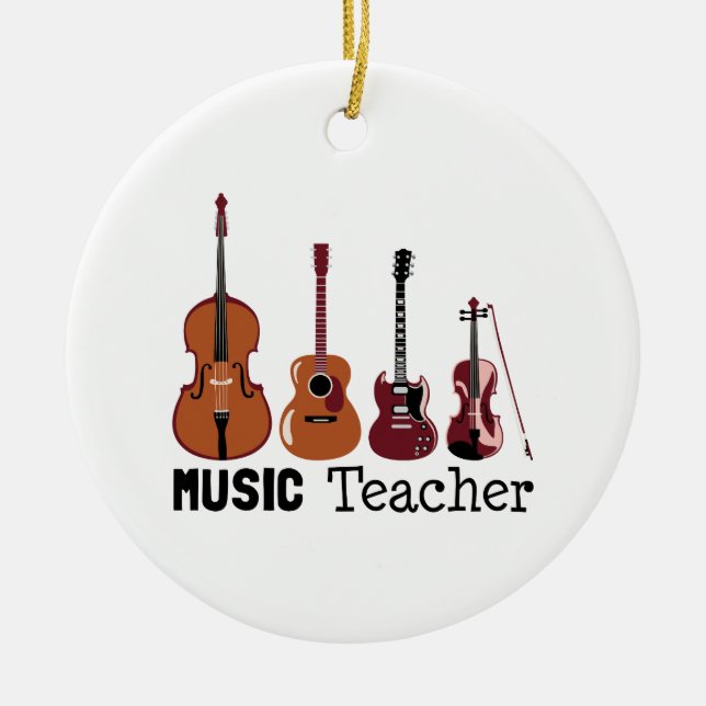 Music Teacher Ceramic Ornament (Front)