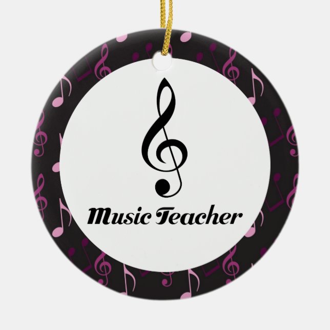 Music Teacher Christmas Keepsake Ornament (Front)