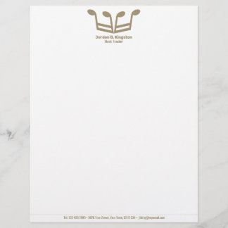 Music Teacher Crown Custom Letterhead