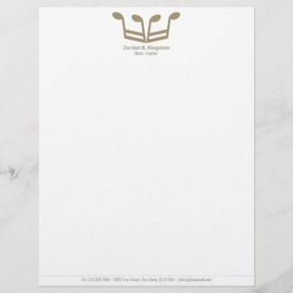 Music Teacher Crown Custom Letterhead