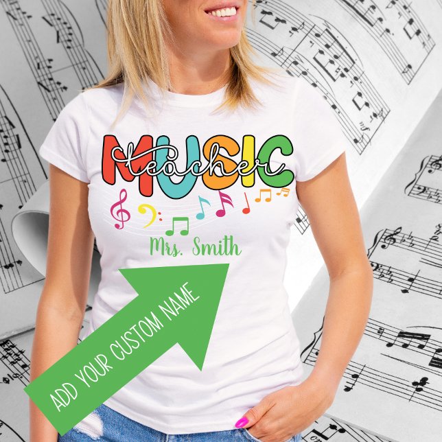 Music Teacher Customisable Tshirt (Creator Uploaded)