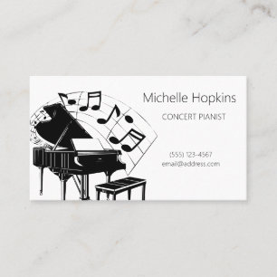 Music Teacher Elegant Piano Keys Calling Card