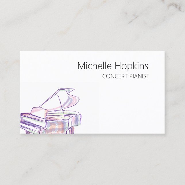 Music Teacher Elegant Piano Keys Calling Card (Front)