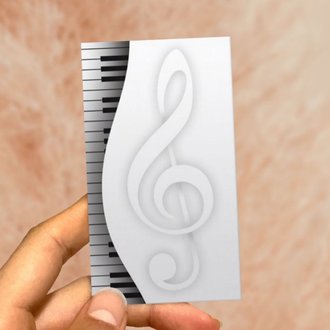 Music Teacher Elegant Piano Keys Musical Business Card (Creator Uploaded)