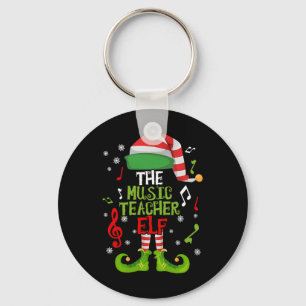 Music Teacher Elf Christmas Family Matching Xmas G Key Ring