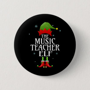 Music Teacher Elf Xmas Matching Family Group Chris 6 Cm Round Badge