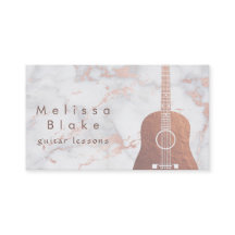 music teacher faux rose gold guitar on marble