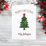 Music Teacher Flute Piano Violin Christmas Tree Holiday Card<br><div class="desc">Show your appreciation to your wonderful music teacher at school with this Merry Christmas holiday card featuring a musical tree! Perfect for a piano,  flute,  violin teacher or even your favourite Choir Director! Personalise it to your liking by changing the names and text.</div>
