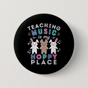 Music Teacher Gift Easter Hoppy Bunny Rabbit Cute 6 Cm Round Badge