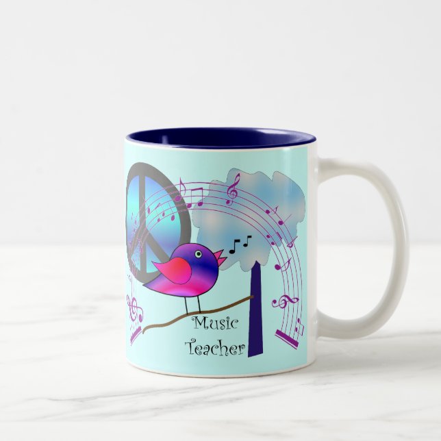 Music Teacher Gifts Two-Tone Coffee Mug (Right)