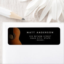 Music Teacher Guitar Modern Return Address