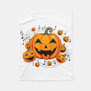 Music Teacher Halloween Fall Pumpkin Fleece Blanket