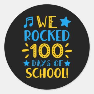 Music Teacher - Happy 100th Day Of School We Rocke Classic Round Sticker